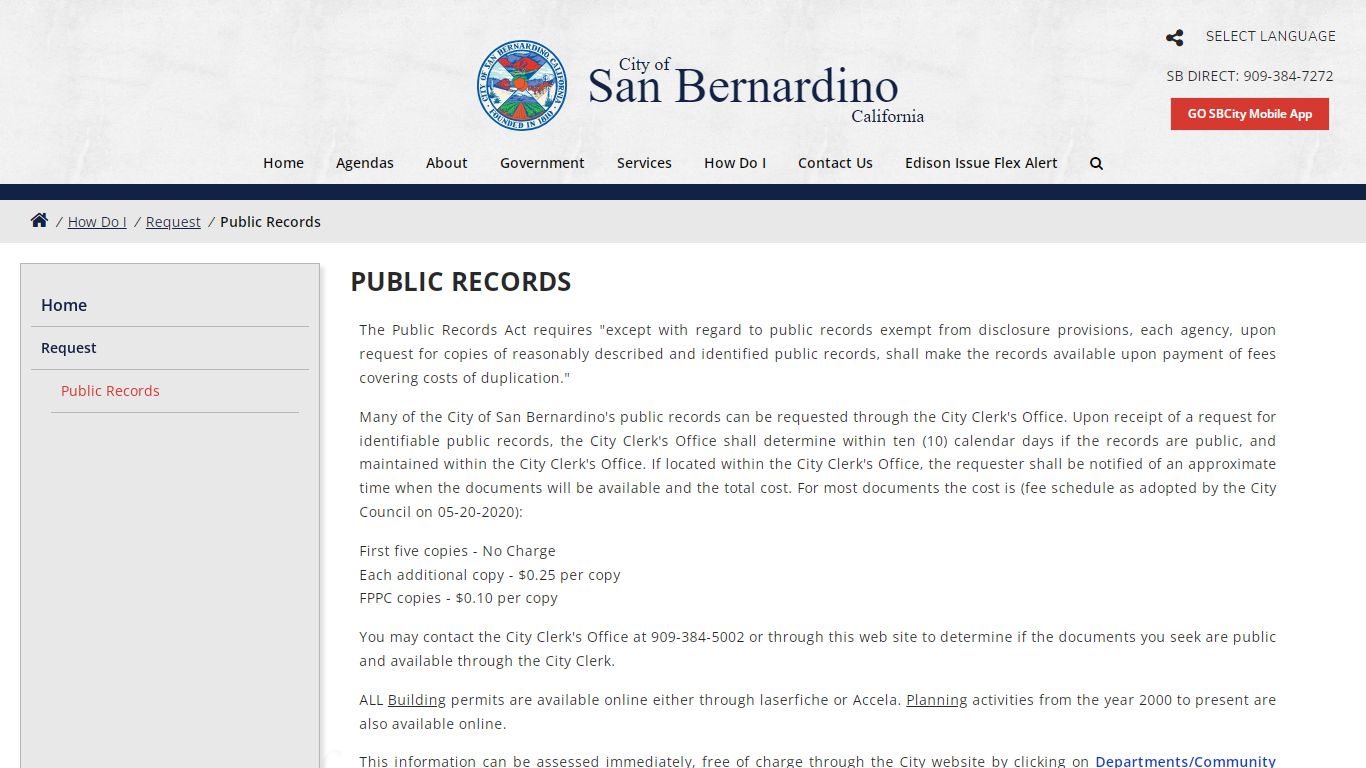 Public Records - City of San Bernardino