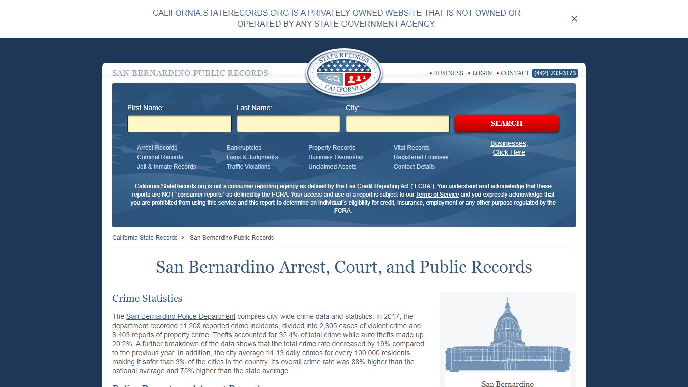 San Bernardino Arrest and Public Records | California.StateRecords.org